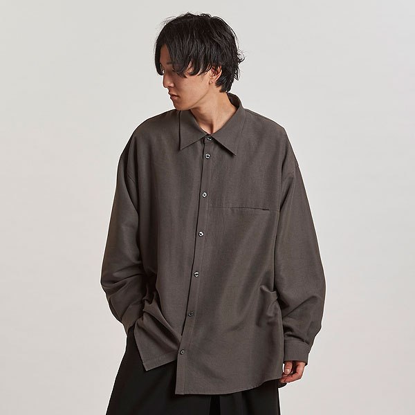 30％OFF SALE セール NO ID. ノーアイディー マットスキンスムースオーバーSH メンズ シャツ 長袖 オーバーサイズ 送料無料 atftps_2