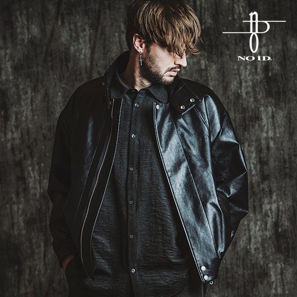 NO ID. ノーアイディー シンセティックレザーBIGトラックBLZ メンズ ジャケット トラックジャケット ブルゾン 送料無料 atfjkt