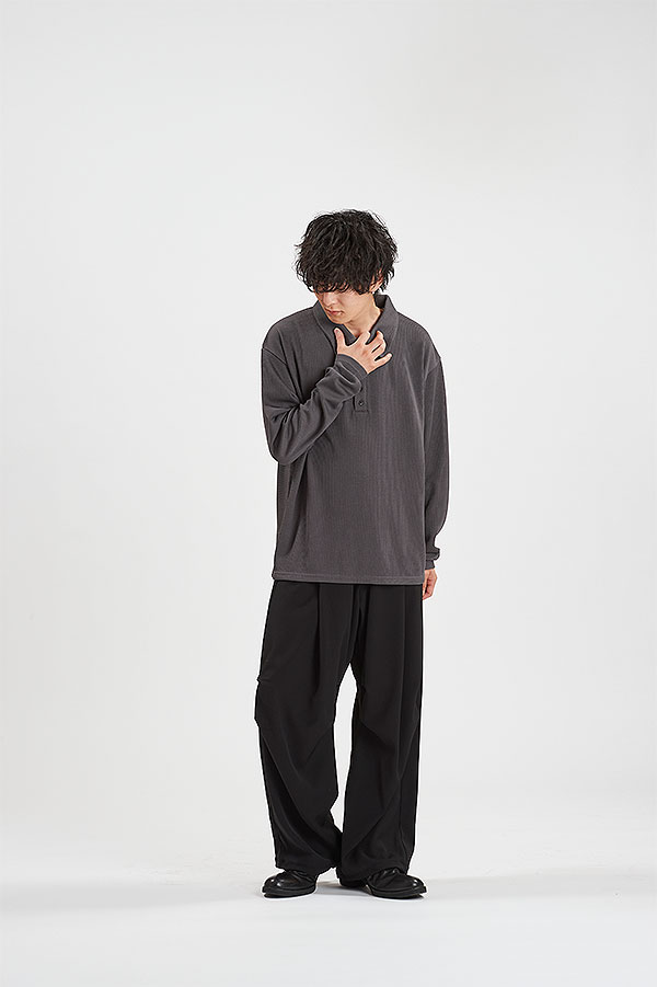 2026 春 先行予約 1月中旬入荷予定 NO ID. ノーアイディー テレコハーフZIP-BIG-PO メンズ ポロシャツ 送料無料 キャンセル不可 atftps_11