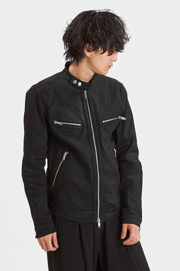 NO ID. ノーアイディー コーティングシングルライダースJKT メンズ