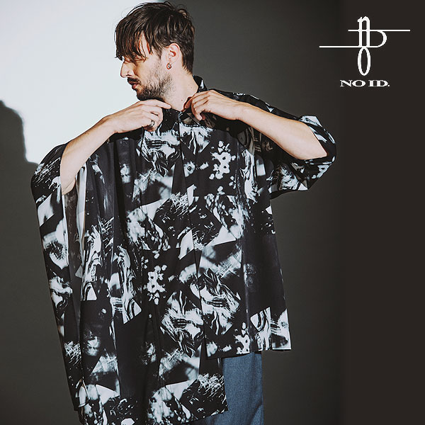 NO ID. BLACK ノーアイディー アシンメトリーポンチョSH メンズ ポンチョ シャツ アシンメトリー 送料無料 atftps