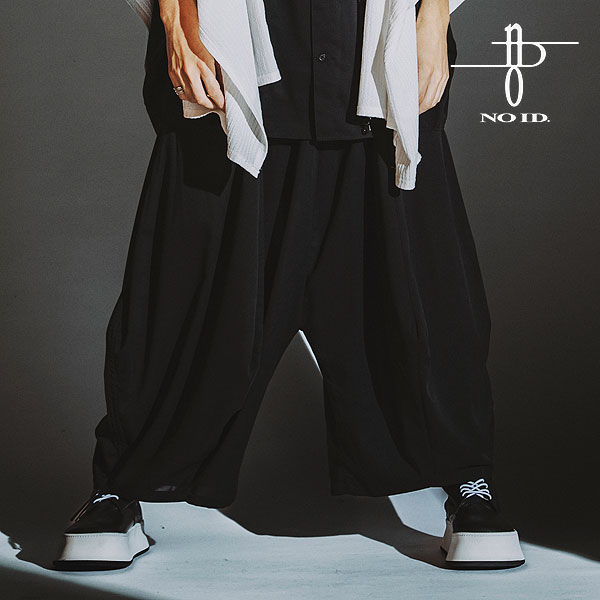 2025 秋 先行予約 8月上旬入荷予定 NO ID. BLACK ノーアイディー Squidギャザーバギートラウザーズ メンズ キャンセル不可 atfpts