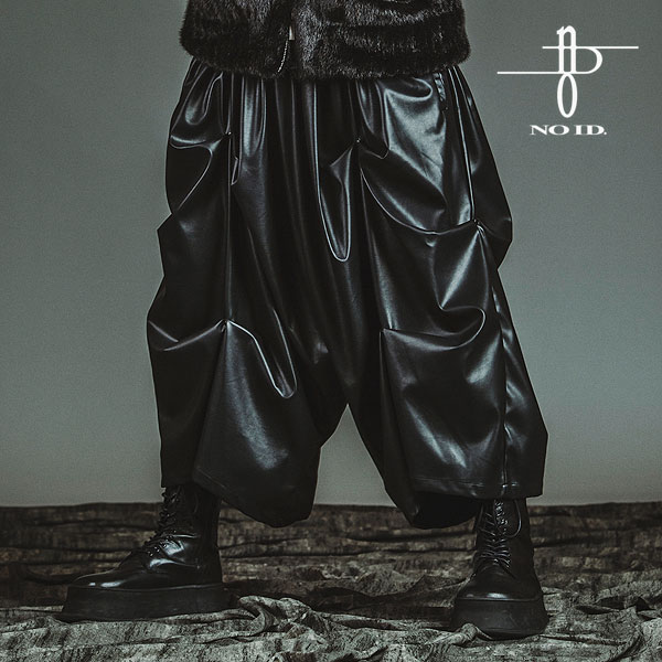 2025 冬 先行予約 11月上旬入荷予定 NO ID. BLACK ノーアイディー シンセティックレザーリベットトラウザーズ キャンセル不可 atfpts
