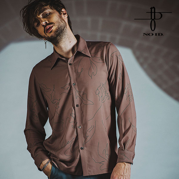 50％OFF SALE セール NO ID. ノーアイディー フラワースケッチプリントSH メンズ シャツ 長袖シャツ atftpsの通販は 6,622円