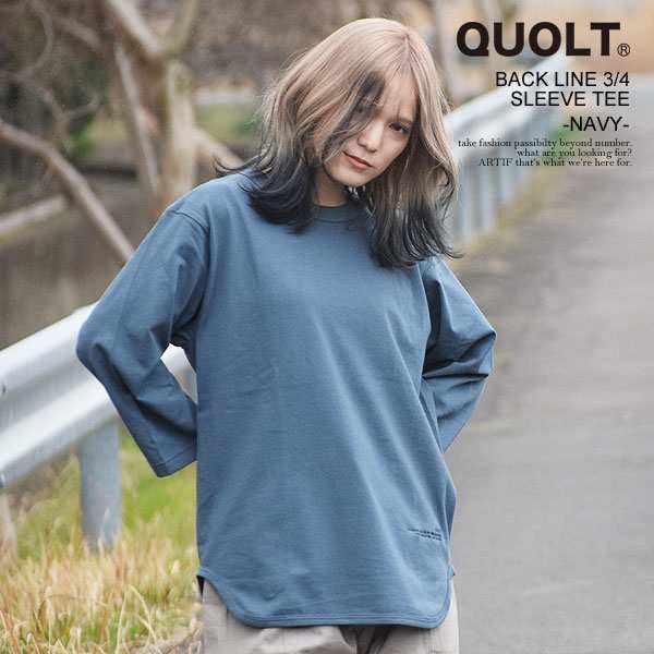 QUOLT×ARTIF 20th Anniversary クオルト BACK LINE 3/4 SLEEVE TEE -NAVY- メンズ Tシャツ 7分袖 別注 コラボレーション atftps 8,250円