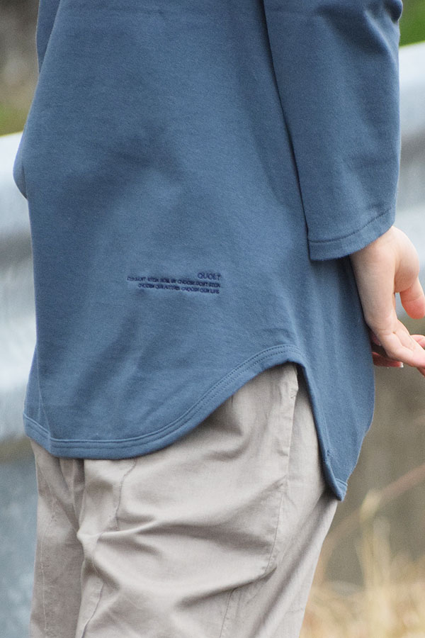QUOLT×ARTIF 20th Anniversary クオルト BACK LINE 3/4 SLEEVE TEE -NAVY- メンズ Tシャツ 7分袖 別注 コラボレーション atftps
