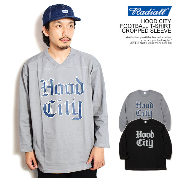 RADIALL ラディアル HOOD CITY - FOOTBALL T-SHIRT CROPPED SLEEVE メンズ Tシャツ 9分袖 atftpsの通販は