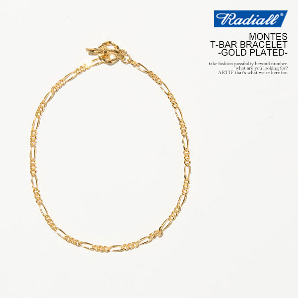 RADIALL ラディアル MONTES - T-BAR BRACELET -GOLD PLATED- メンズ ブレスレット チェーンブレスレット 925シルバー atfacc