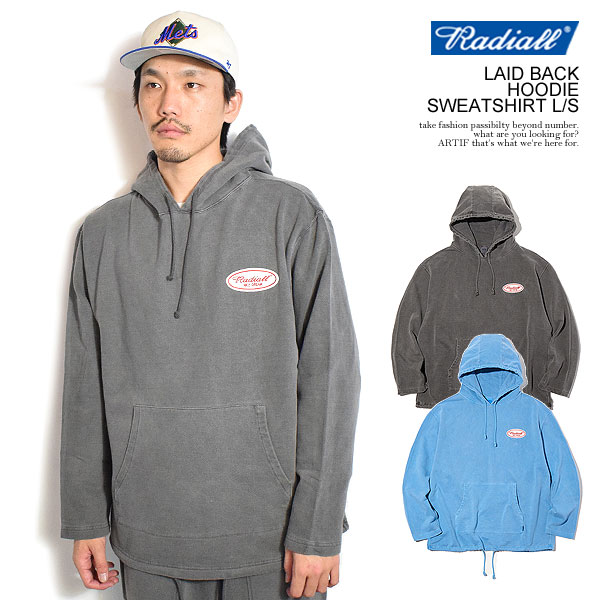 RADIALL ラディアル LAID BACK - HOODIE SWEATSHIRT L/S パーカー プルオーバー ピグメント加工 送料無料 ストリート atftps