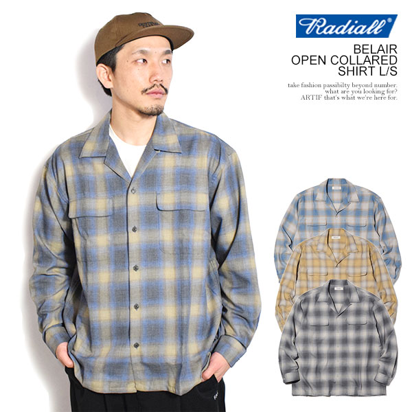 RADIALL ラディアル BELAIR - OPEN COLLARED SHIRT L/S radiall メンズ シャツ 長袖 チェックシャツ シャドーチェック atftps
