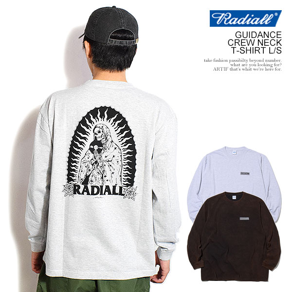 RADIALL ラディアル GUIDANCE - CREW NECK T-SHIRT L/S radiall メンズ Tシャツ ロンT 長袖 ブリーチ加工 送料無料 atftps