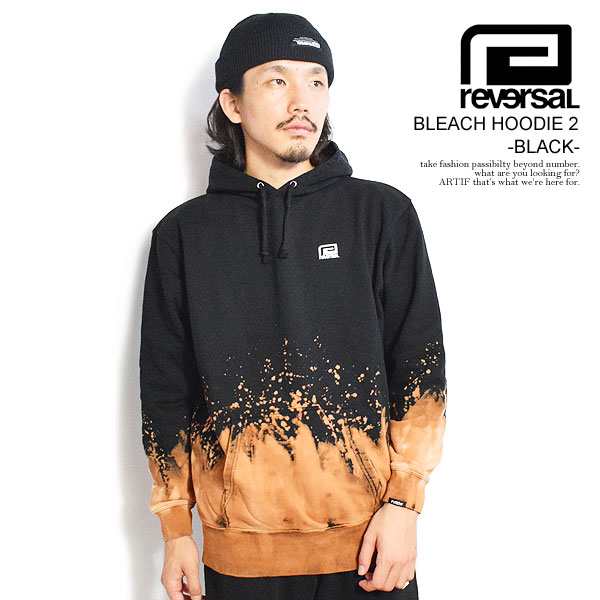 reversal リバーサル BLEACH HOODIE 2 -BLACK- メンズ パーカー プルオーバー ブリーチ加工 rvddw 送料無料 ストリート atftps