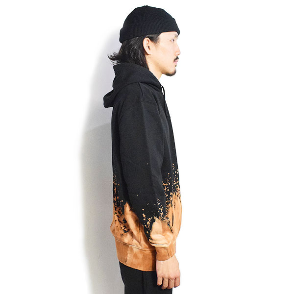 40％OFF SALE セール reversal リバーサル BLEACH HOODIE 2 -BLACK- メンズ パーカー プルオーバー ブリーチ加工 atftps