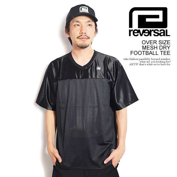 reversal リバーサル OVER SIZE MESH DRY FOOTBALL TEE メンズ Tシャツ 半袖 フットボールTシャツ ドライメッシュ rvddw atftpsの通販は
