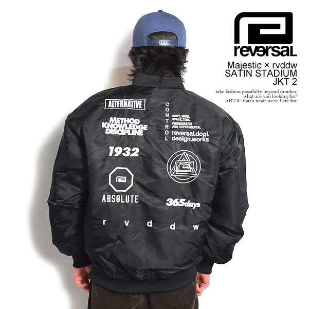 reversal リバーサル Majestic × rvddw SATIN STADIUM JKT 2 メンズ ジャケット スタジャン マジェスティック コラボ rvddw atfjkt