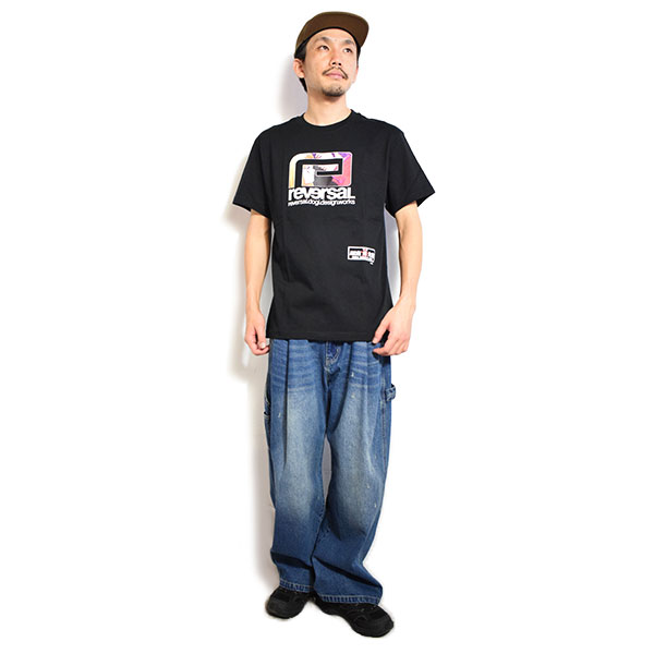 reversal リバーサル 湘南爆走族 × rvddw EGUCHI AND YOSHIKO TEE -BLACK- Tシャツ 半袖 湘南爆走族 湘爆 江口洋助 コラボ atftps