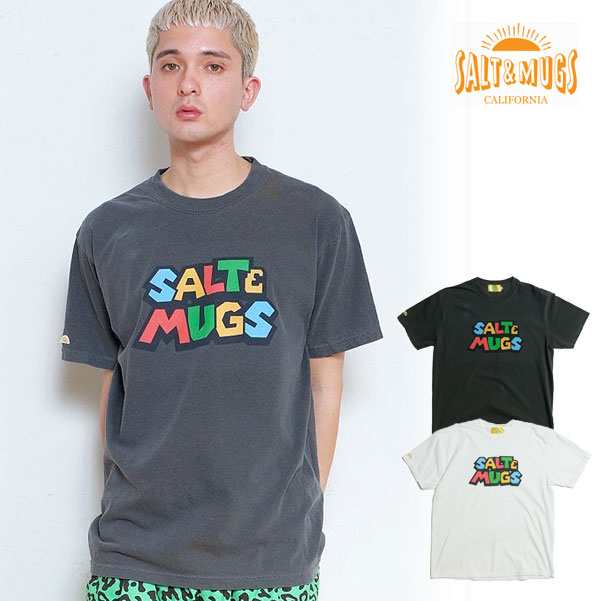 30%OFF SALE セール SALT&MUGS ソルトアンドマグス SM Logo Tee メンズ Tシャツ 半袖 半袖Tシャツ 染め加工 atftpsの通販は