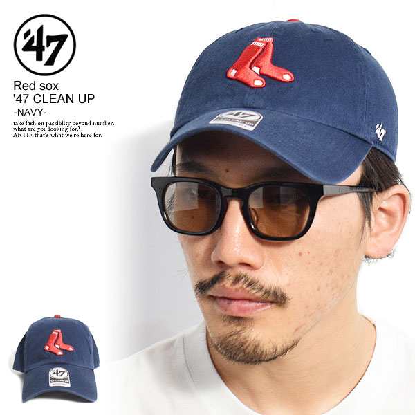 47 フォーティーセブン Red sox '47 CLEAN UP Navy メンズ キャップ