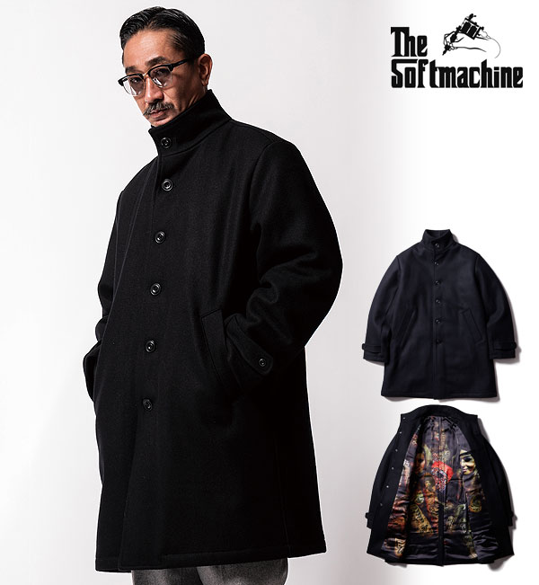 Softmachine ソフトマシーン フード付きブラックウールジャケット