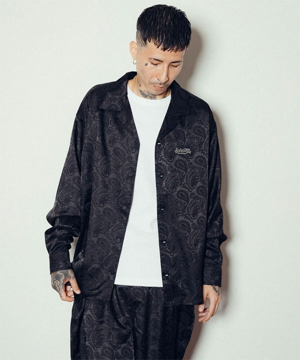 20％OFF SALE セール SUBCIETY サブサエティ Paisley open collar L/S shirt シャツ 長袖シャツ 総柄シャツ ペイズリー柄 atftps_1