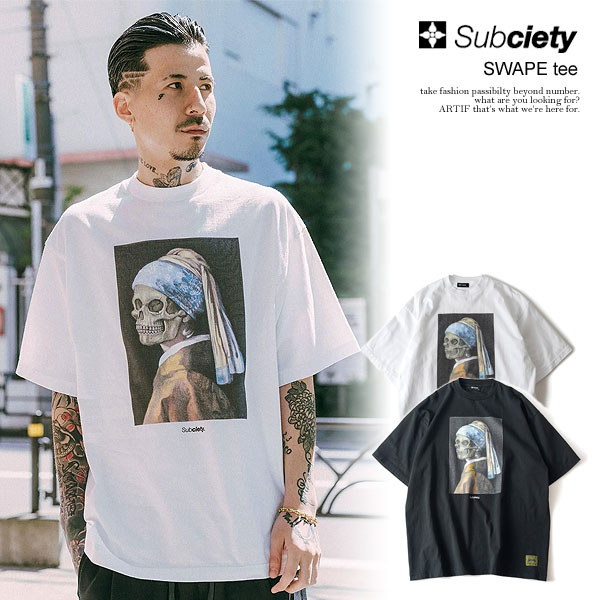 SUBCIETY サブサエティ SWAPE tee subciety メンズ Tシャツ 半袖 半袖Tシャツ グラフィックTシャツ ストリート atftps