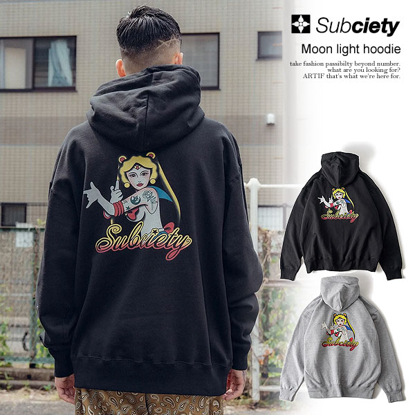 SUBCIETY サブサエティ Moon light hoodie subciety メンズ パーカー プルオーバー スウェット 裏起毛 送料無料 ストリート atftps