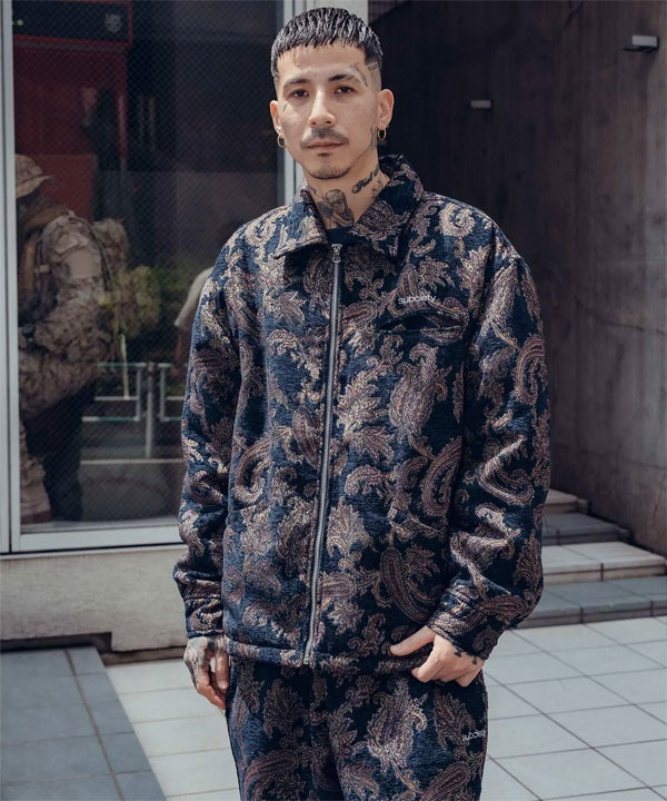 SUBCIETY サブサエティ Chenille sports jkt subciety メンズ ジャケット スポーツジャケット 中綿ジャケット ペイズリー柄 atfjkt SUBCIETY サブサエティ Chenille sports jkt subciety メンズ
