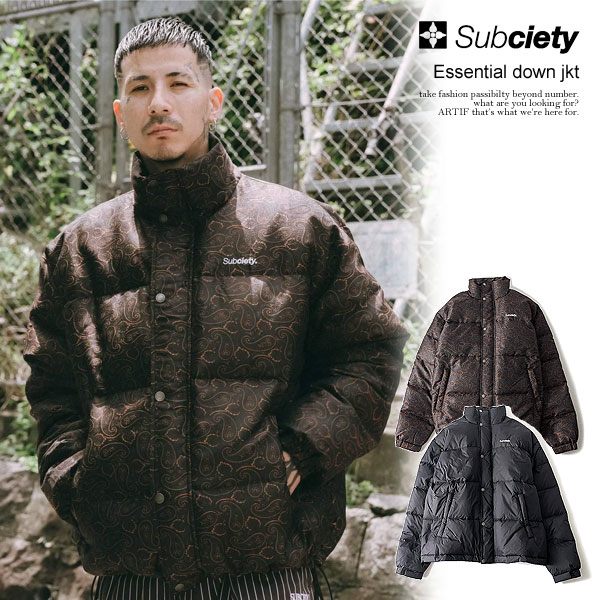 SUBCIETY サブサエティ Essential down jkt subciety メンズ ジャケット ダウンジャケット 中綿ジャケット ペイズリー柄 送料無料 atfjkt