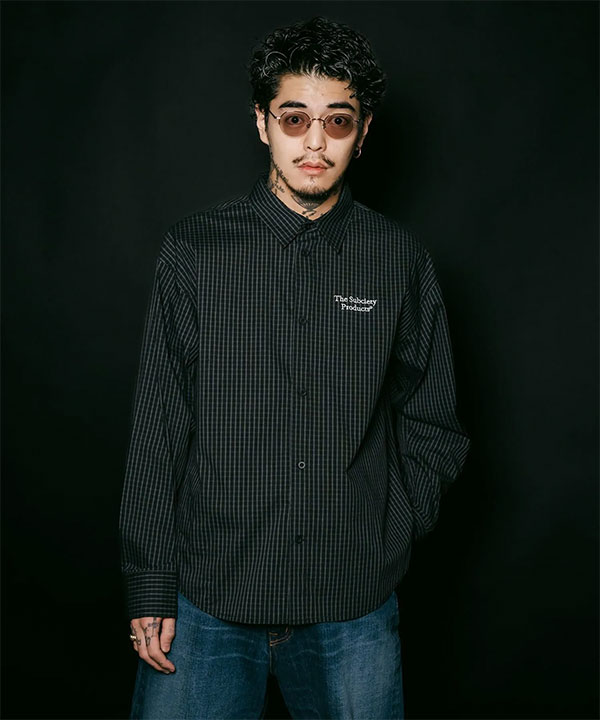 SUBCIETY サブサエティ Plaid shirt subciety メンズ シャツ 長袖シャツ チェックシャツ レギュラーカラーシャツ 送料無料 atftps_1