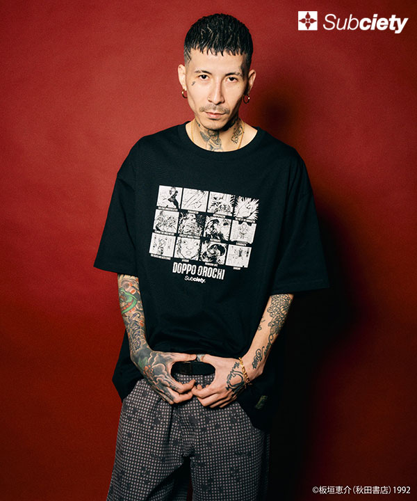 刃牙 × Subciety 先行予約 6月下旬入荷予定 SUBCIETY サブサエティ Orochi Doppo tee Tシャツ 刃牙 コラボ キャンセル不可 atftps