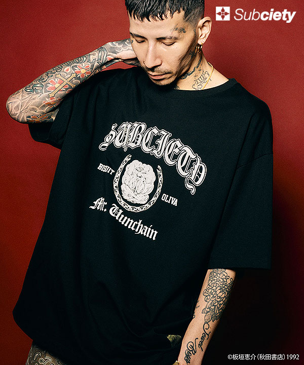 刃牙 × Subciety 先行予約 6月下旬入荷予定 SUBCIETY サブサエティ Biscuit Oliva tee メンズ Tシャツ 刃牙 コラボ キャンセル不可 atftps