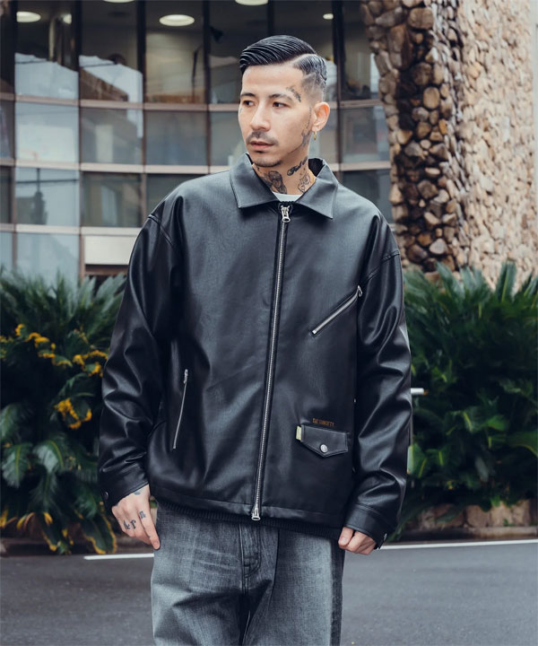SUBCIETY サブサエティ Fake leather zip jkt メンズ ジャケット