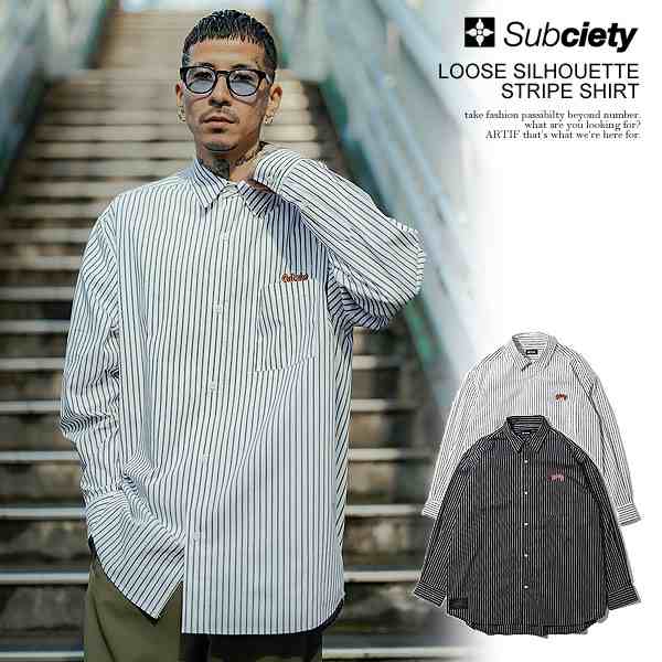 SUBCIETY サブサエティ LOOSE SILHOUETTE STRIPE SHIRT subciety