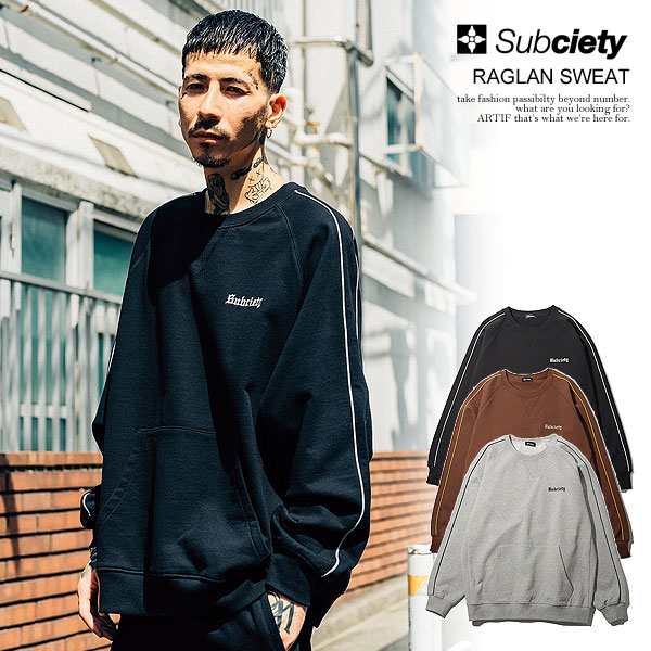 30％OFF SALE セール SUBCIETY サブサエティ RAGLAN SWEAT subciety メンズ スウェット トレーナー ラグラン 送料無料 ストリート atftps