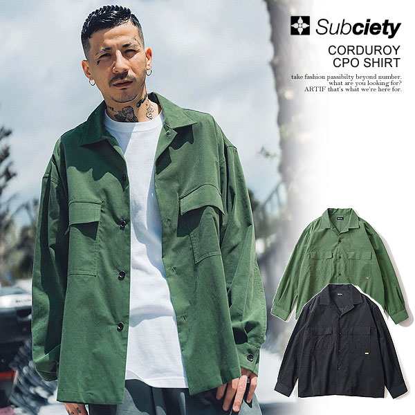 SUBCIETY サブサエティ CORDUROY CPO SHIRT subciety メンズ シャツ 長袖 ミリタリーシャツ atftps