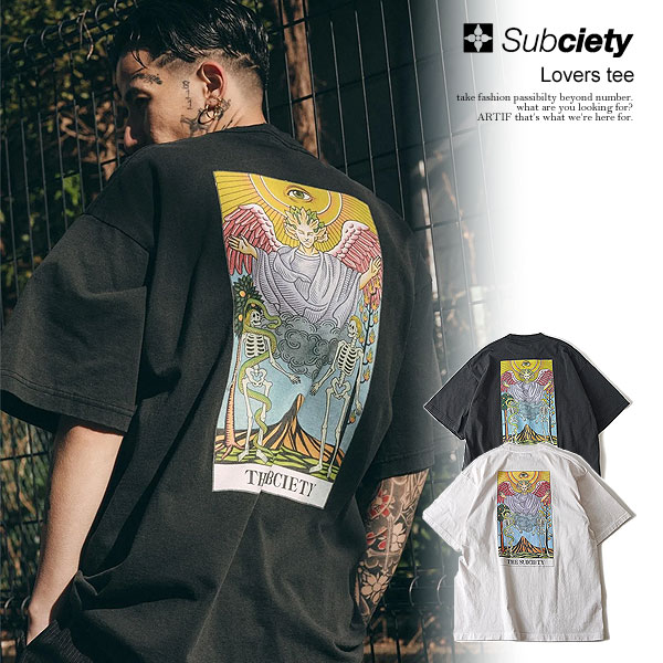 SUBCIETY サブサエティ Lovers tee subciety メンズ Tシャツ 半袖 ヘビーオンス ボックスシルエット 送料無料 ストリート atftps