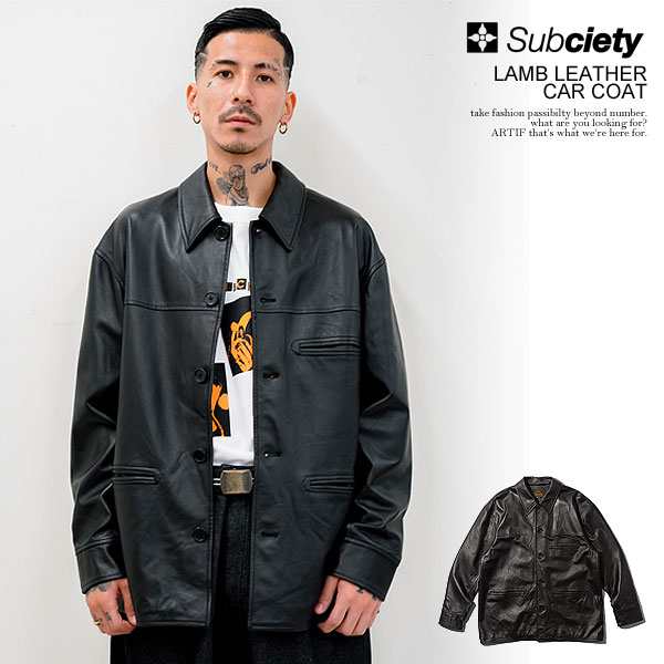 30％OFF SALE セール SUBCIETY サブサエティ LAMB LEATHER CAR COAT