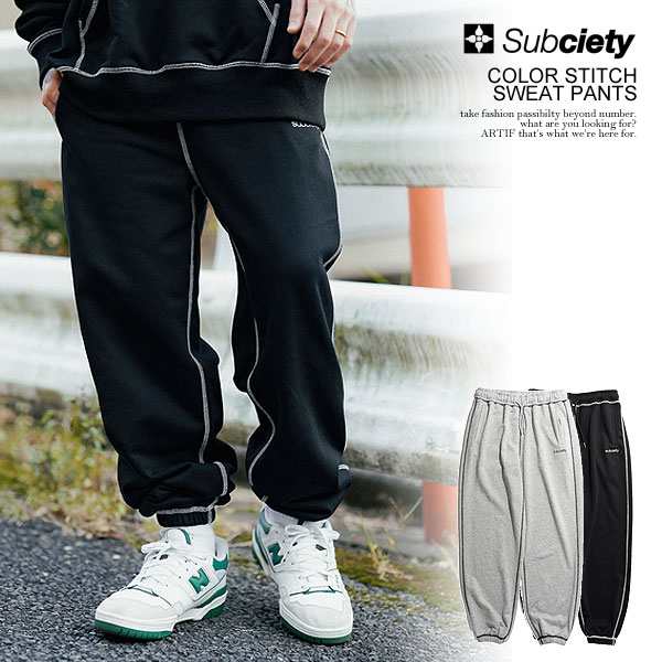 30％OFF SALE セール SUBCIETY サブサエティ COLOR STITCH SWEAT PANTS subciety メンズ パンツ スウェットパンツ ストリート atfpts