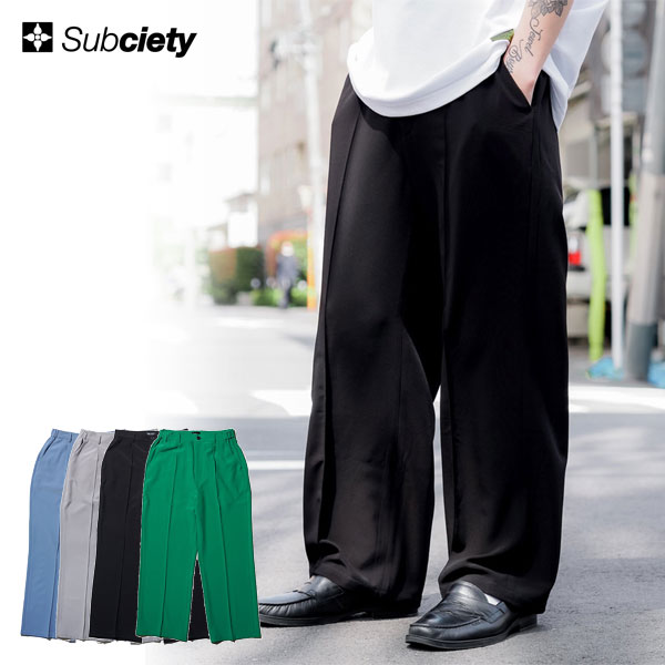50％OFF SALE セール SUBCIETY サブサエティ LOOSE TAPERED SLACKS subciety メンズ パンツ atfptsの通販は