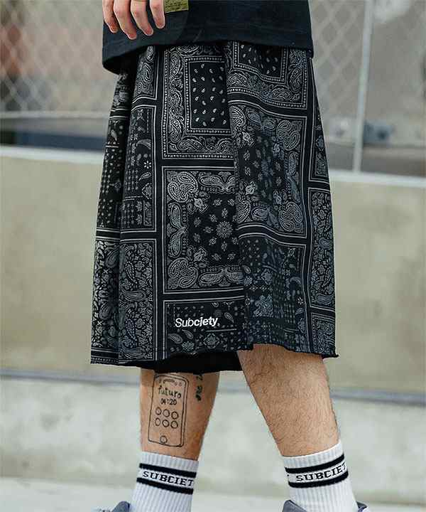 SUBCIETY サブサエティ PAISLEY SWEAT SHORTS subciety メンズ