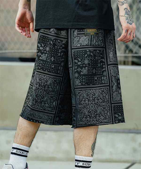 SUBCIETY サブサエティ PAISLEY SWEAT SHORTS subciety メンズ