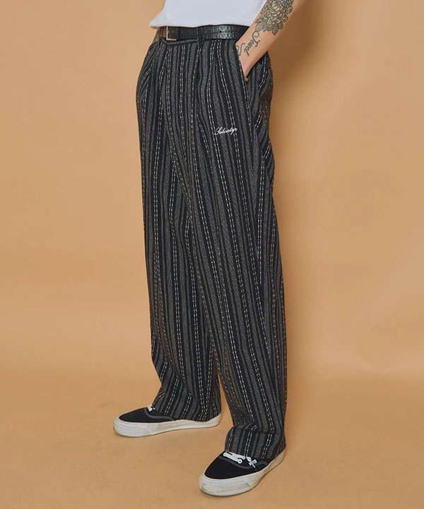 SUBCIETY サブサエティ Jacquard stripe slacks メンズ パンツ スラックス ワイドパンツ ストライプ柄 送料無料 ストリート atfpts_9