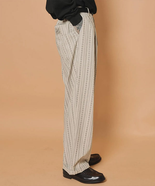 SUBCIETY サブサエティ Jacquard stripe slacks メンズ パンツ スラックス ワイドパンツ ストライプ柄 送料無料 ストリート atfpts_12