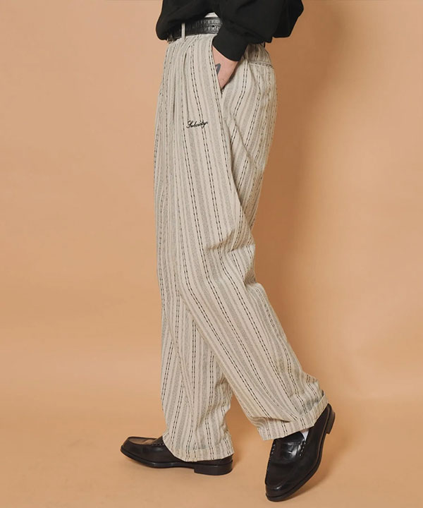 SUBCIETY サブサエティ Jacquard stripe slacks メンズ パンツ スラックス ワイドパンツ ストライプ柄 送料無料 ストリート atfpts_14