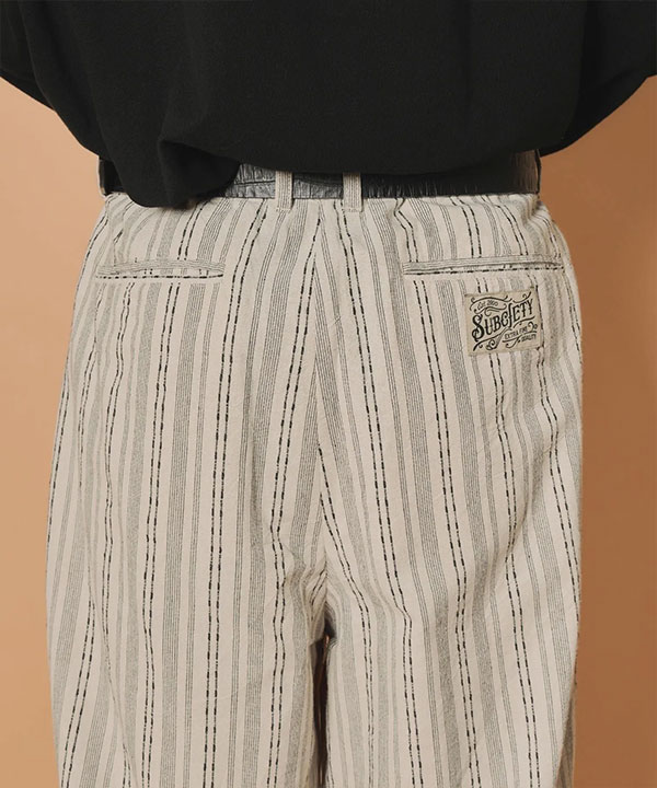 SUBCIETY サブサエティ Jacquard stripe slacks メンズ パンツ スラックス ワイドパンツ ストライプ柄 送料無料 ストリート atfpts_15