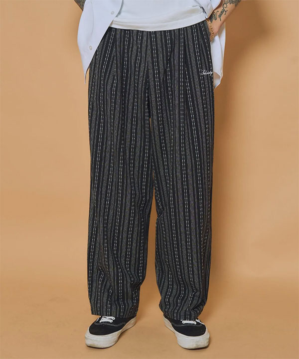 SUBCIETY サブサエティ Jacquard stripe slacks メンズ パンツ スラックス ワイドパンツ ストライプ柄 送料無料 ストリート atfpts_1