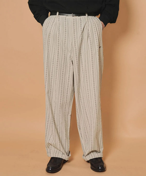 SUBCIETY サブサエティ Jacquard stripe slacks メンズ パンツ スラックス ワイドパンツ ストライプ柄 送料無料 ストリート atfpts_2