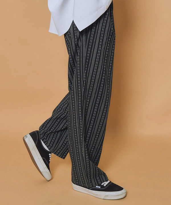 SUBCIETY サブサエティ Jacquard stripe slacks メンズ パンツ スラックス ワイドパンツ ストライプ柄 送料無料 ストリート atfpts_5