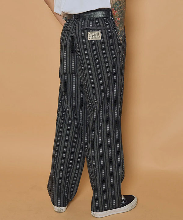 SUBCIETY サブサエティ Jacquard stripe slacks メンズ パンツ スラックス ワイドパンツ ストライプ柄 送料無料 ストリート atfpts_8