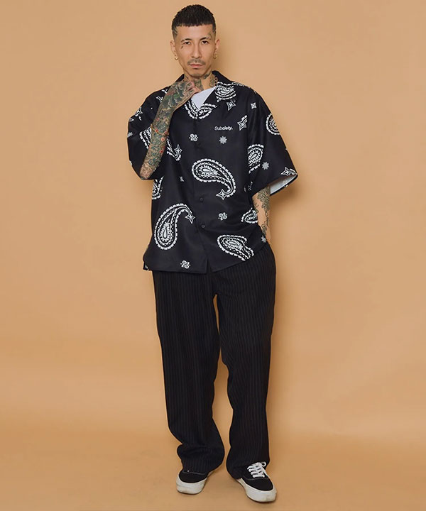 SUBCIETY サブサエティ Large paisley shirt シャツ 半袖 総柄シャツ ペーズリー柄 オープンカラーシャツ 送料無料 ストリート atftps_4